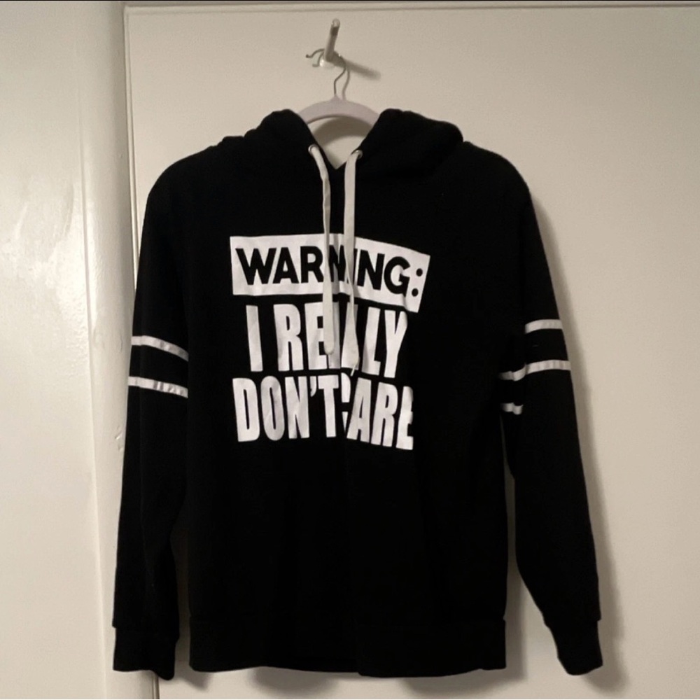 Bobbie Brooks Black Pullover Hoodie with White Graphic